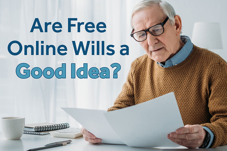 Elder man reviewing will paperwork