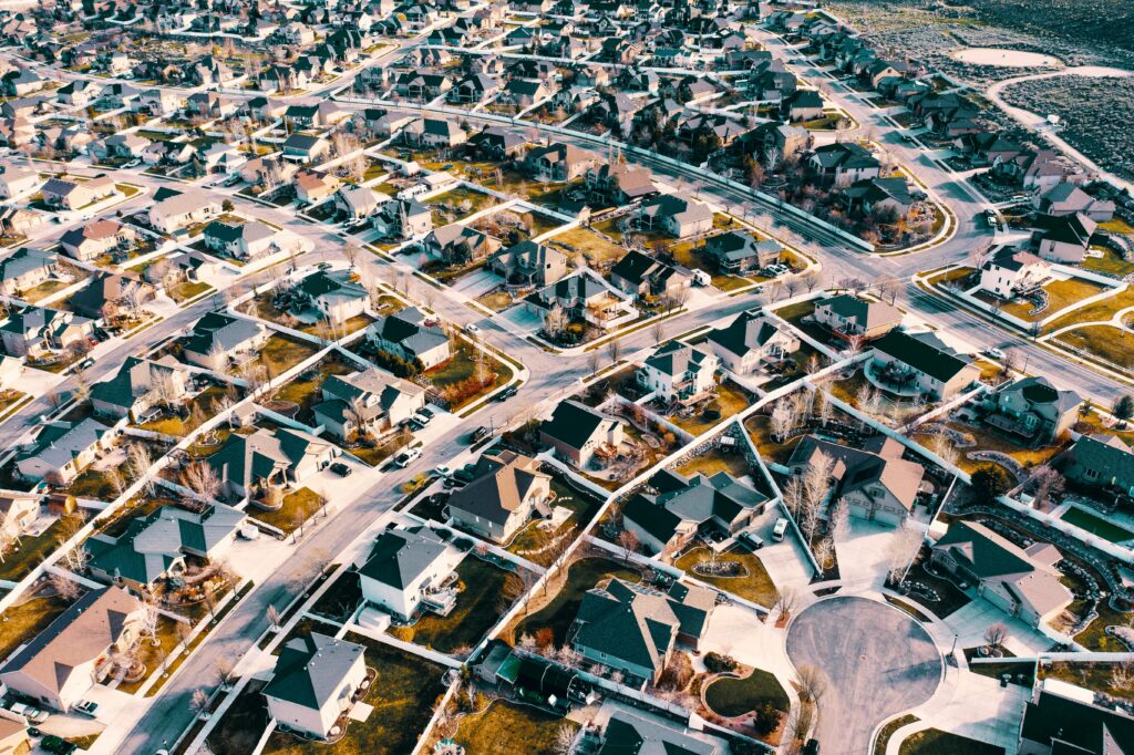 Ariel shot of housing community