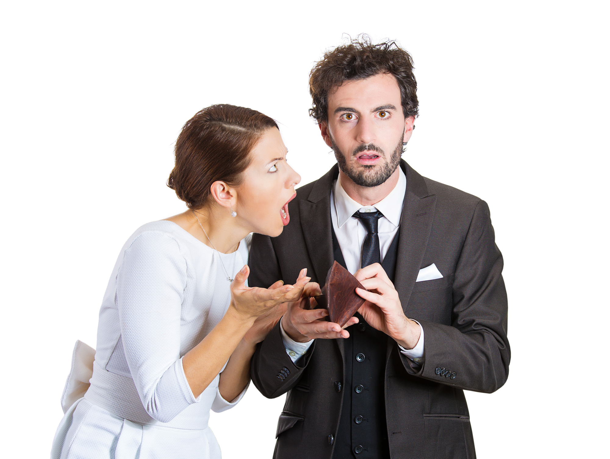 Upset bride and groom